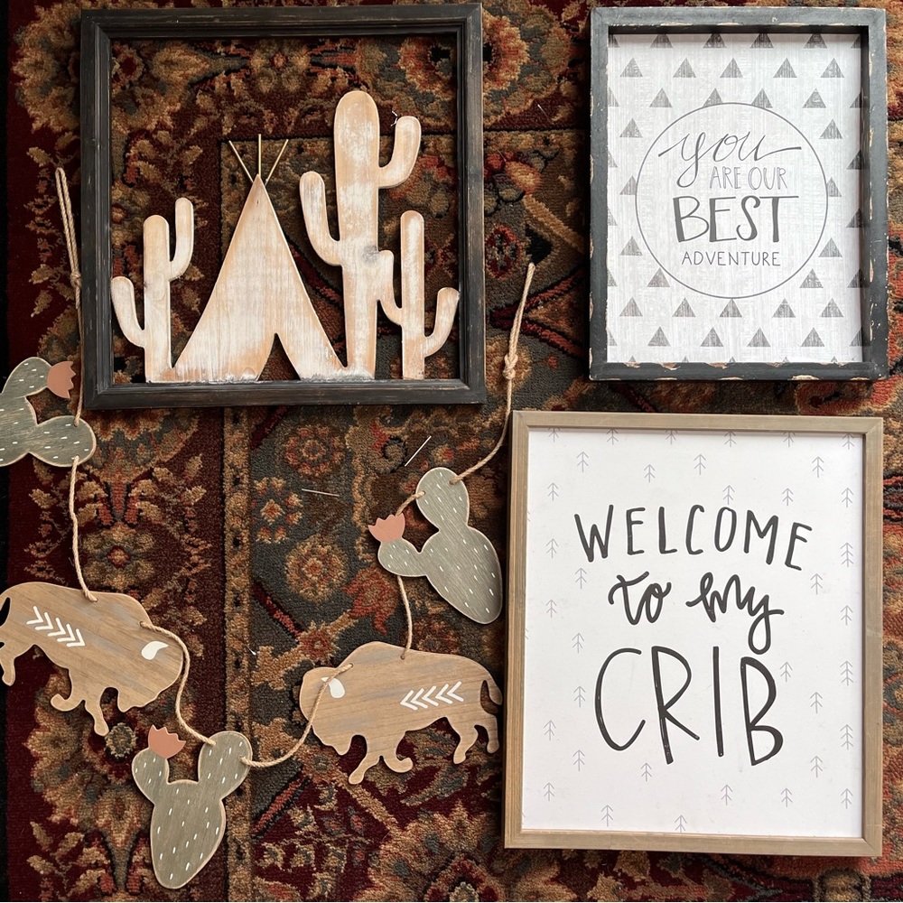Southwestern Nursery Decor / Wall Art 4 piece set